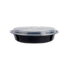 Black Base 3-Compartment Round Container 48 Oz 300 Pieces - hotpack.bh