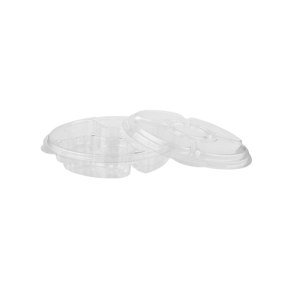 5 Compartment clear container with lid Lid 50 Pieces - Hotpack Global