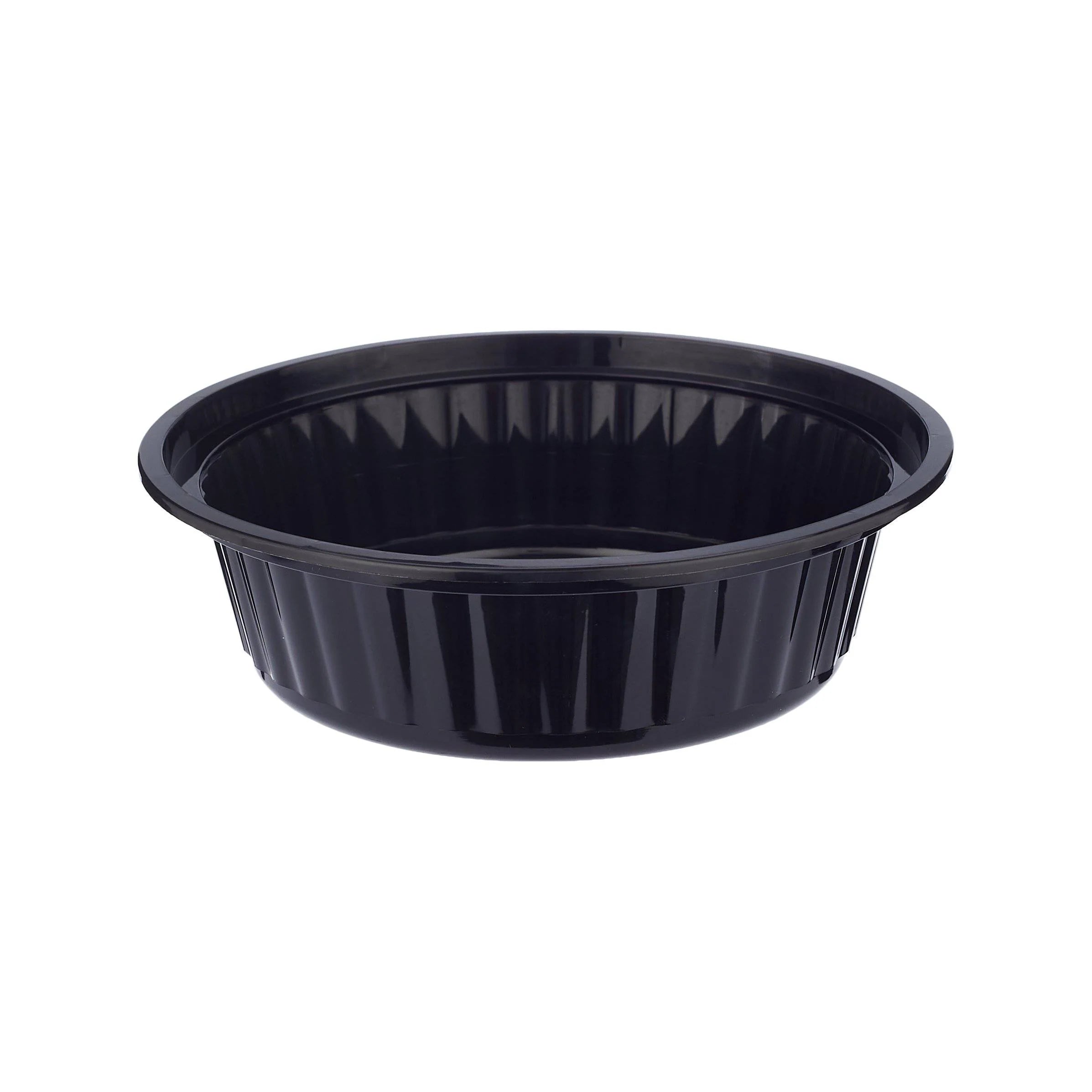 150 Pieces Black Base Round Container 16 Oz With Lids