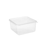120 Pieces Microwave Plastic Clear Square Container 2000Ml