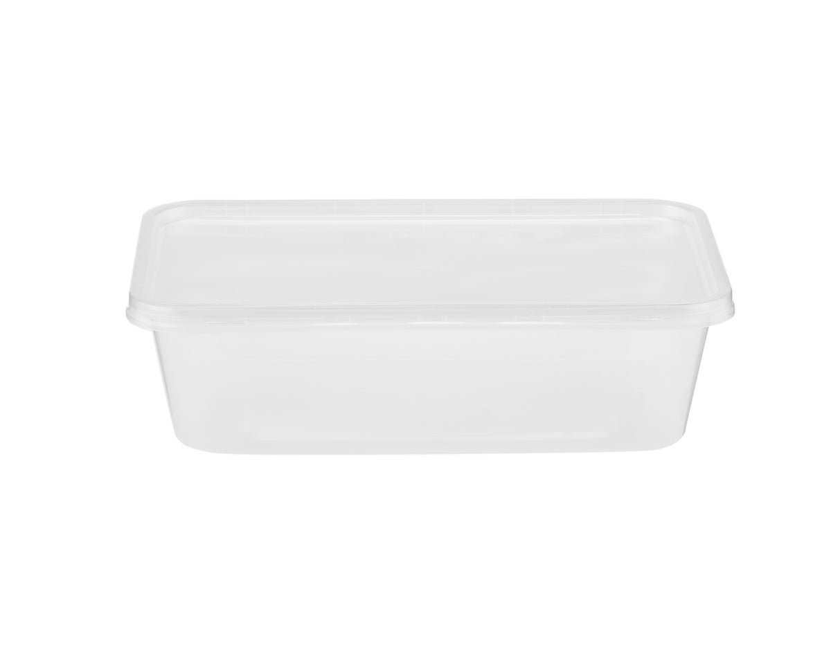 Microwavable Clear Rectangular PP Container With Lid