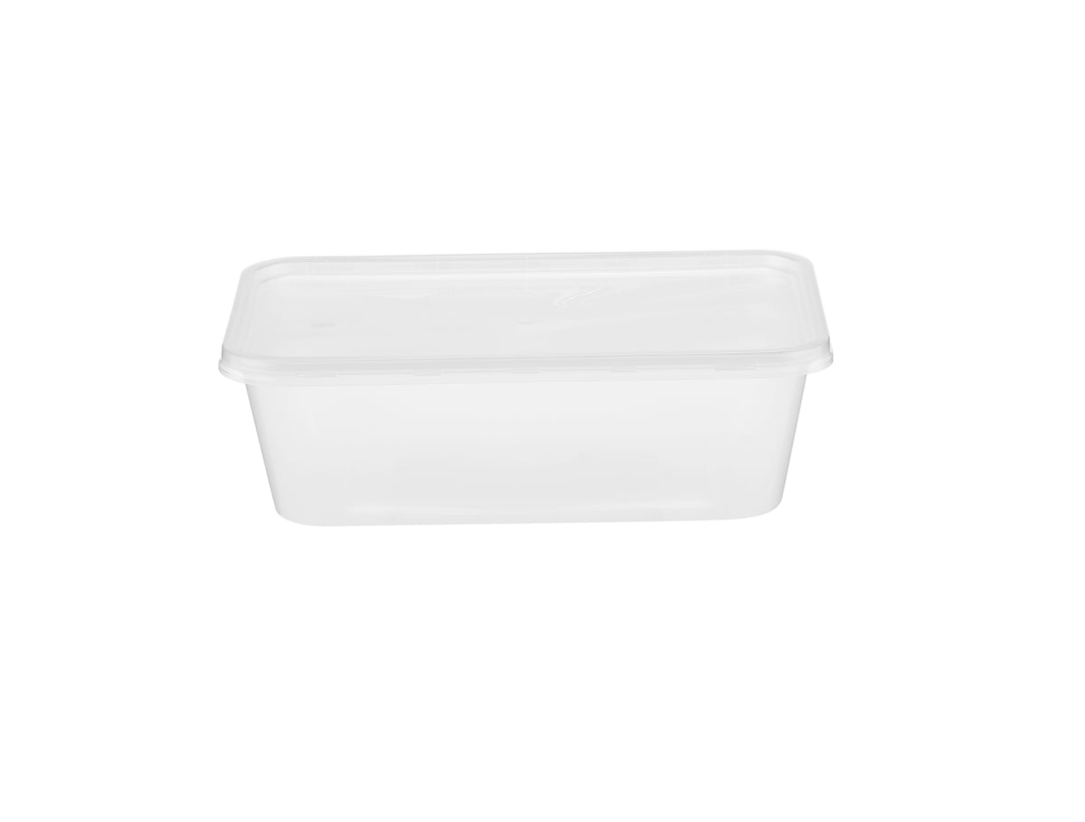 Microwavable Clear Rectangular PP Container With Lid