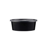 500 Pieces Microwave Plastic Black Round Container 250Ml