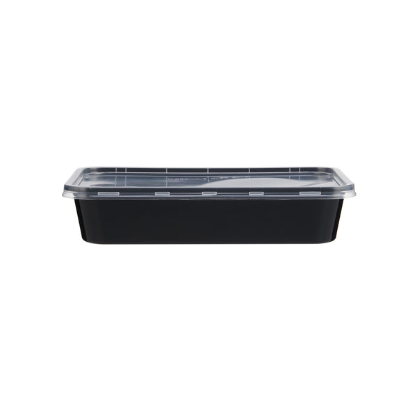 Microwave Plastic Black Rectangle Container 500ML-500 Pieces