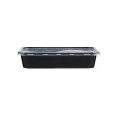 500 Pieces Microwave Plastic Black Rectangle Container 500ML