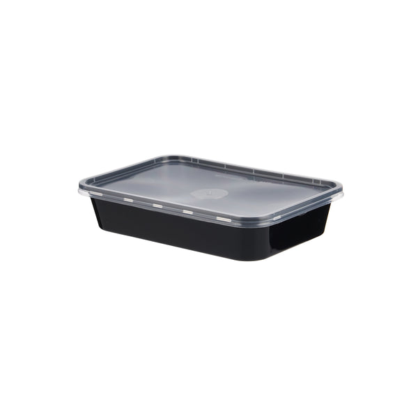 Microwave Plastic Black Rectangle Container 500ML-500 Pieces