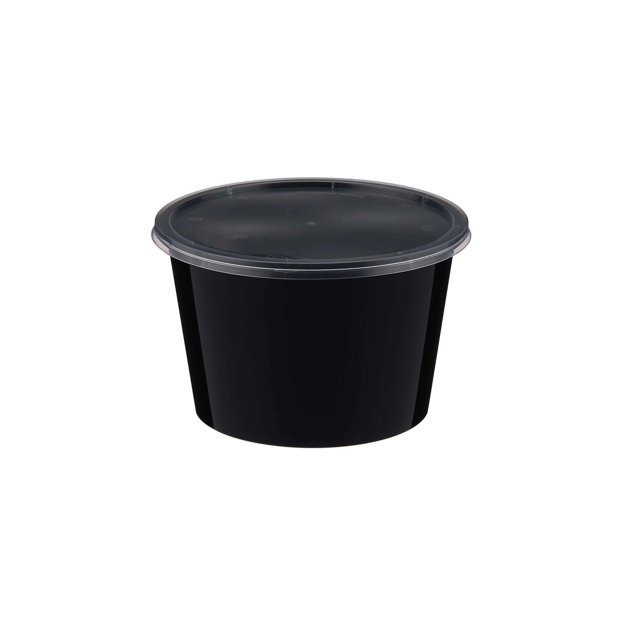 500 Pieces Microwave Plastic Black Round Container 525Ml