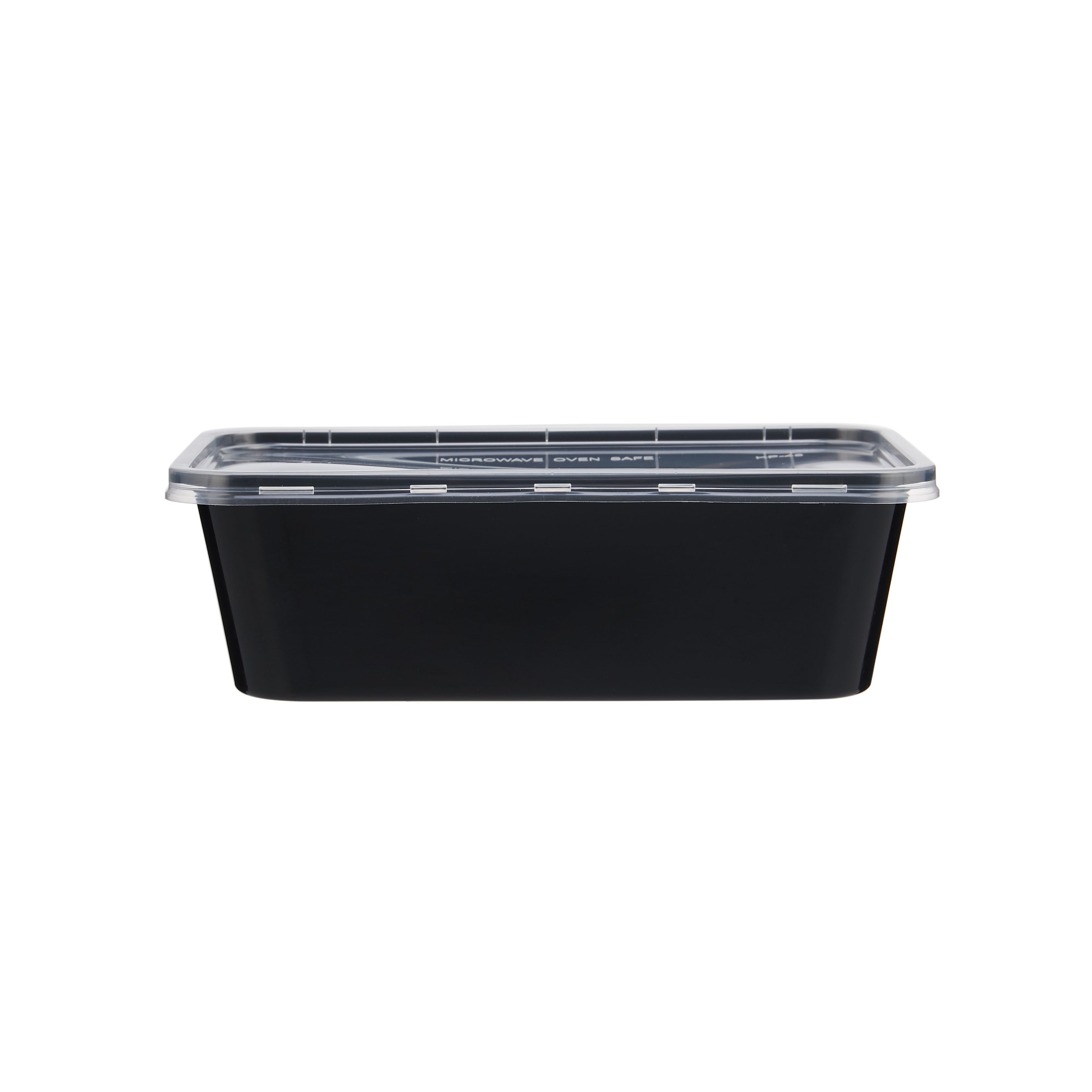 500 Pieces Microwave Plastic Black Rectangle Container 750ML + LID