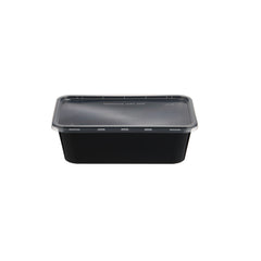 500 Pieces Microwave Plastic Black Rectangle Container 750ML + LID