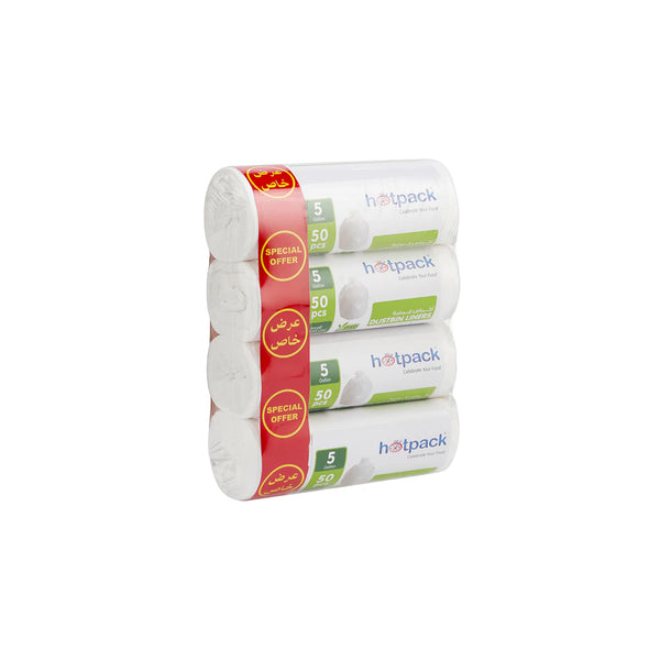 Dustbin Liner Offer Pack 4 Rolls - hotpack.bh