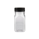 Plastic Square Bottle with Black Cap