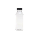 Plastic Square Bottle with Black Cap