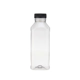 Plastic Square Bottle with Black Cap