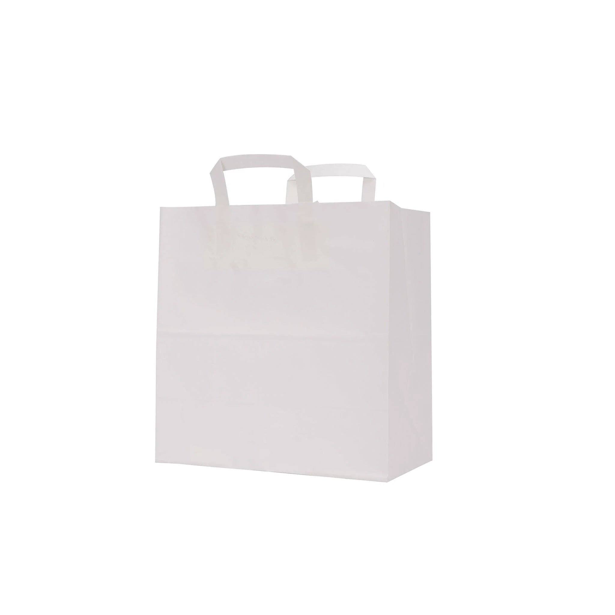 White Paper Bag Flat Handle 