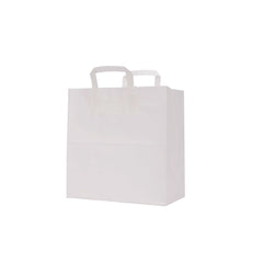 White Paper Bag Flat Handle