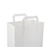 250 Pieces Paper Bag White Flat Handle 34X18X33.5Cm