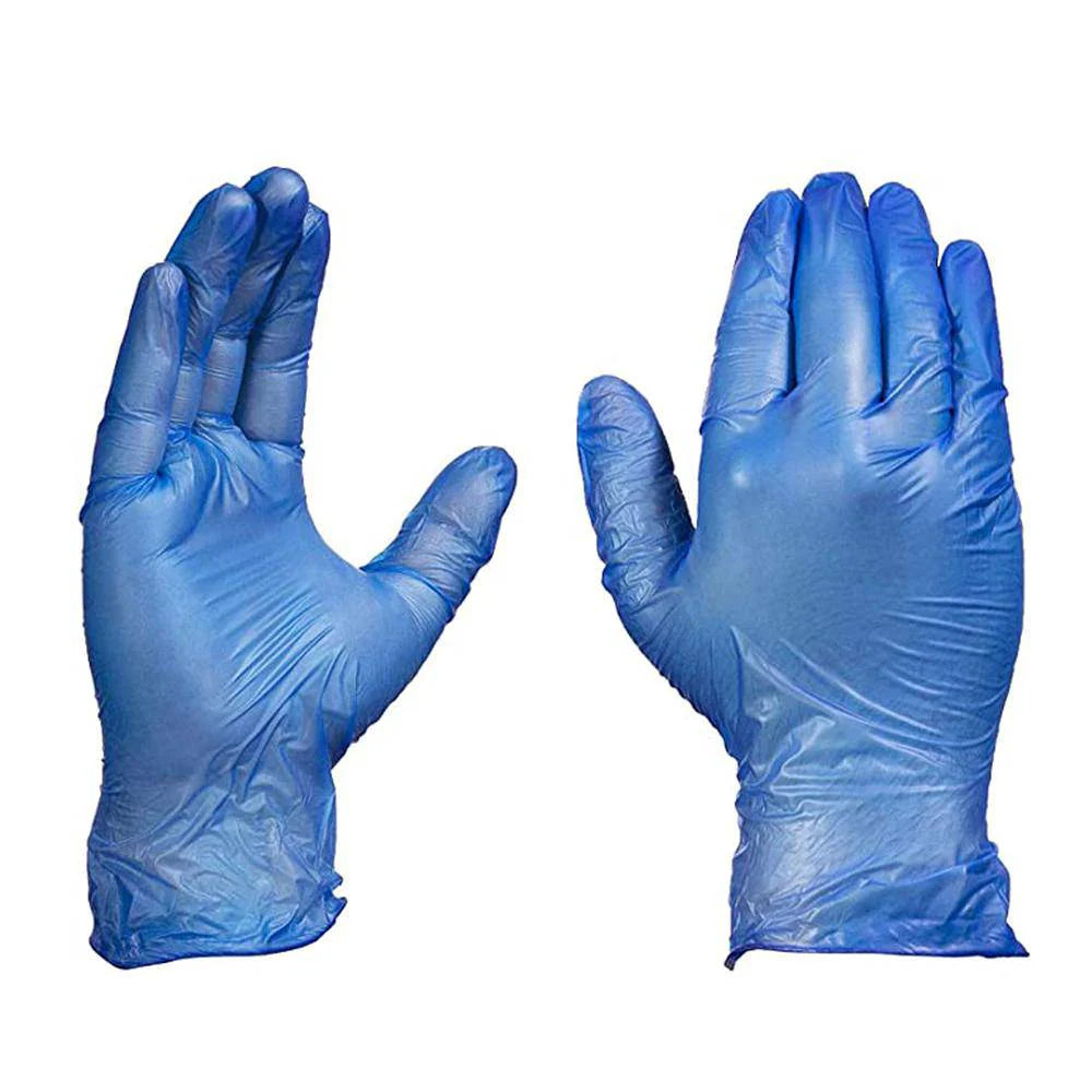 10 Packets Blue Vinyl Gloves Powder Free Large
