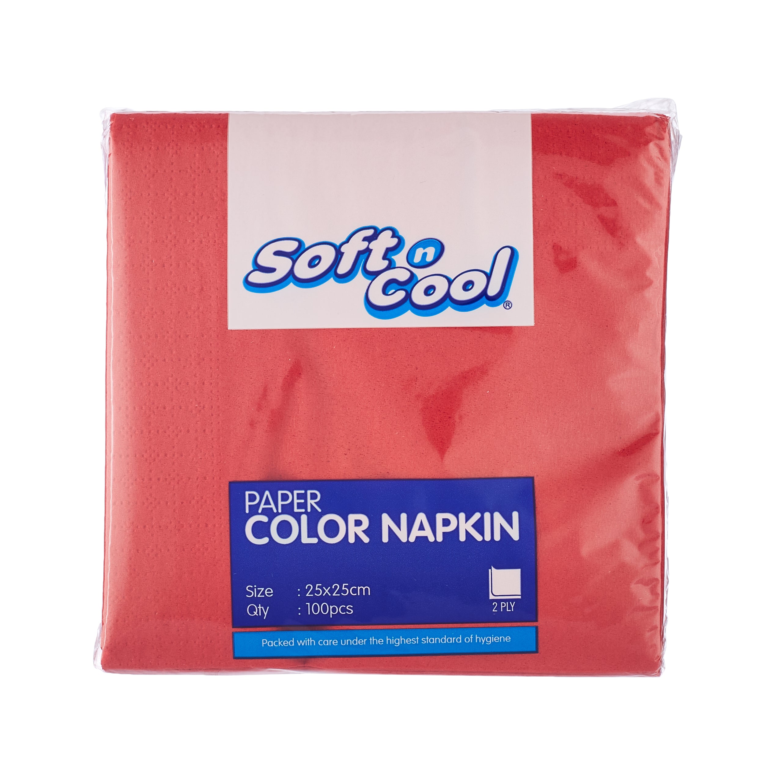 Soft N Cool Red Napkin 25 X 25 cm