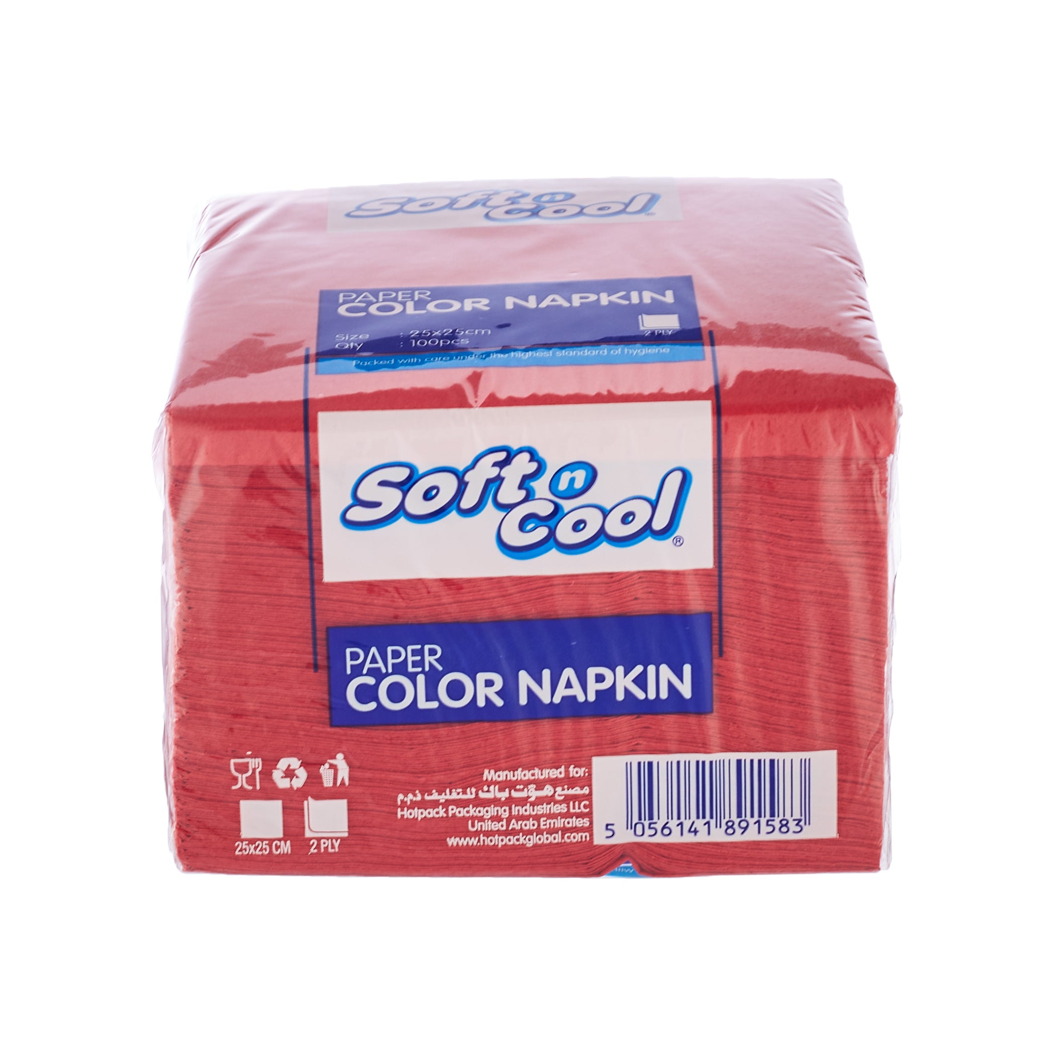 Soft N Cool Red Napkin 25 X 25 cm