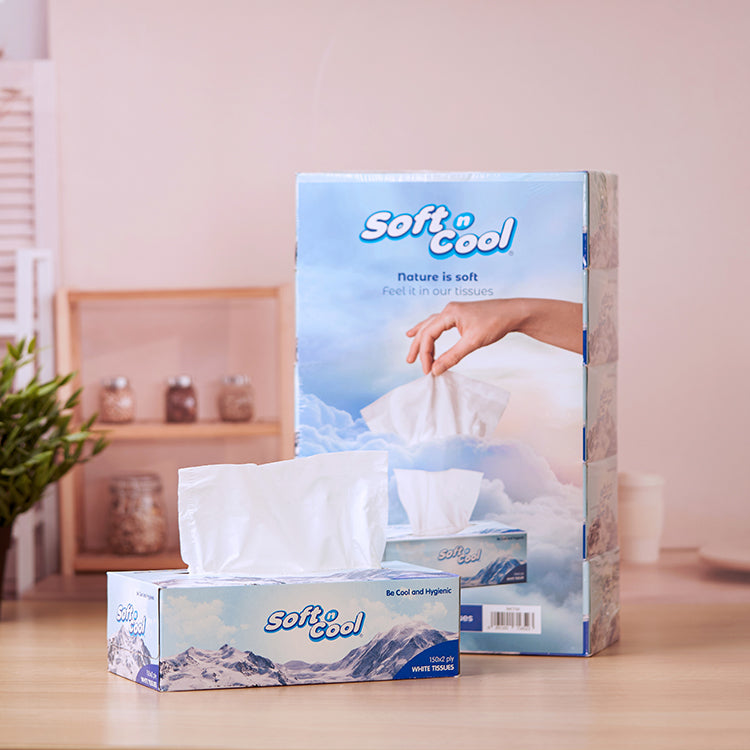 30 Boxes Soft N Cool Facial Tissue 150 Sheets X 2 Ply