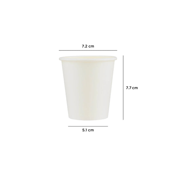 White Paper Cup Without Handle 7 Oz-1000 Pieces