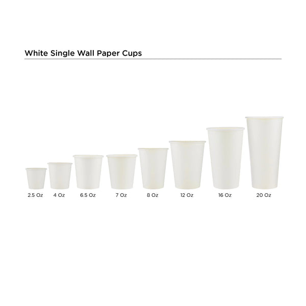 White Paper Cup Without Handle 7 Oz-1000 Pieces