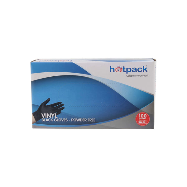 10 Packets Black Vinyl Gloves Powder Free Small