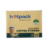 5000 Pieces Disposable Wooden Wrapped Coffee Stirrer 14 Cm