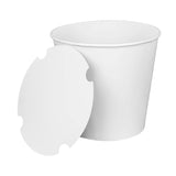 100 Pieces White Paper Chicken Bucket With Lid