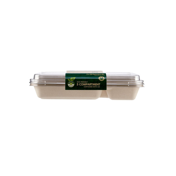 Bio - Degradable 5 Compartment Deep Tray - hotpackwebstore.com - Bio - Degradable Containers