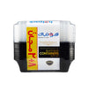 Black Base Container 38 oz with Lids 8 + 2 Free (10 Pieces)