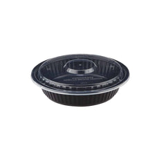 Black Base Heavy Duty Round Container+Lid 24 Oz