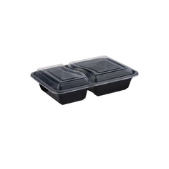 Black Base Rectangular 2-Compartment Container-221*151*45 mm