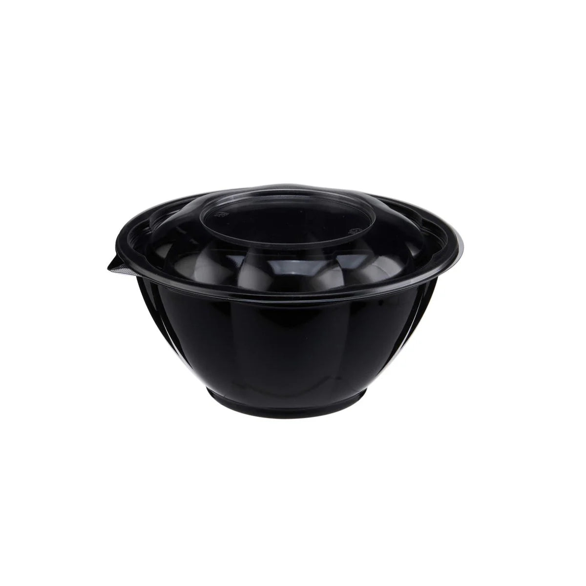 Black Base Round Salad Bowl+Lid 32 Oz