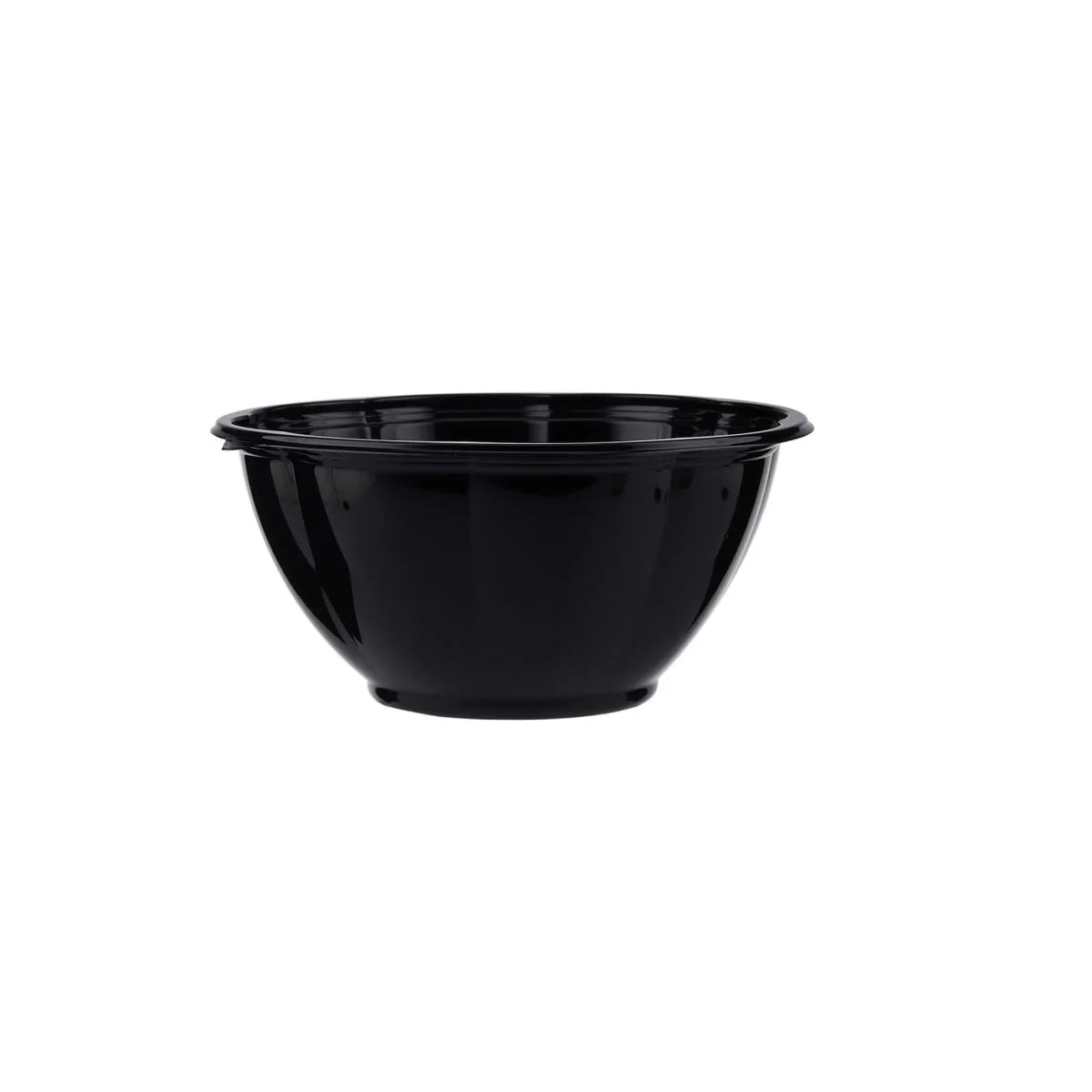 Black Base Round Salad Bowl With Clear Lid