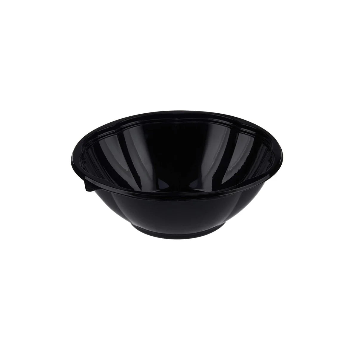 Black Base Round Salad Bowl With Clear Lid