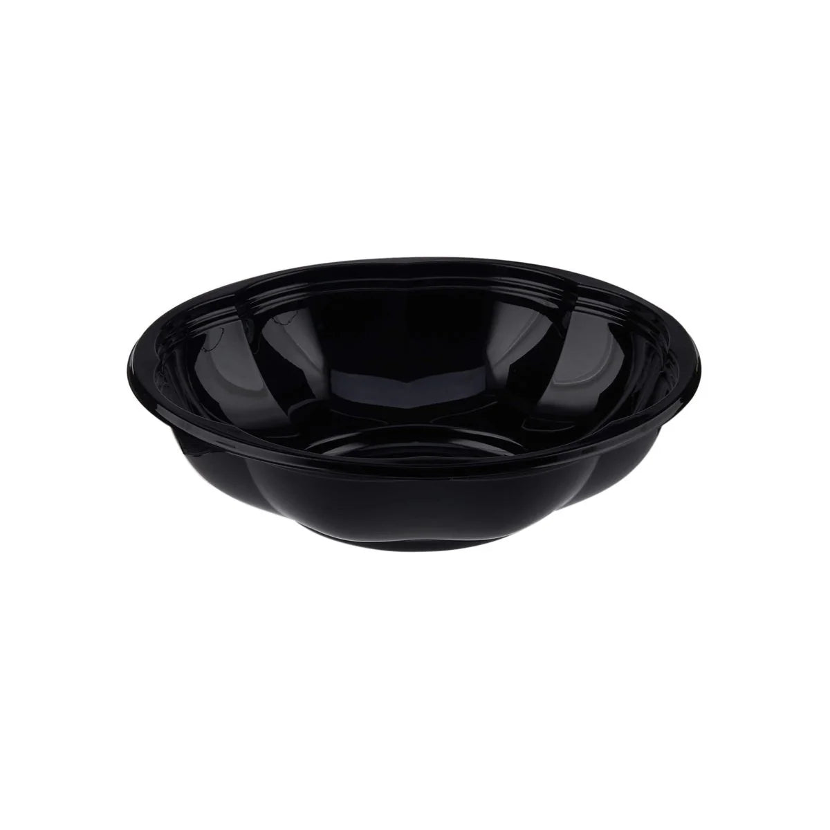 Black Base Round Salad Bowl With Clear Lid