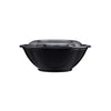 Black Base Round Salad Bowl With Clear Lid