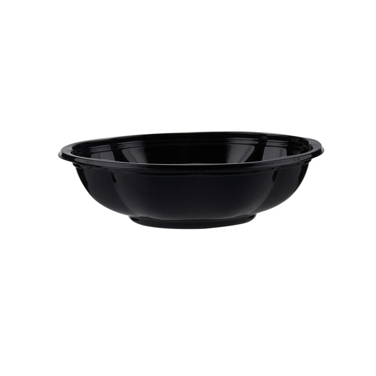 Black Base Round Salad Bowl With Clear Lid