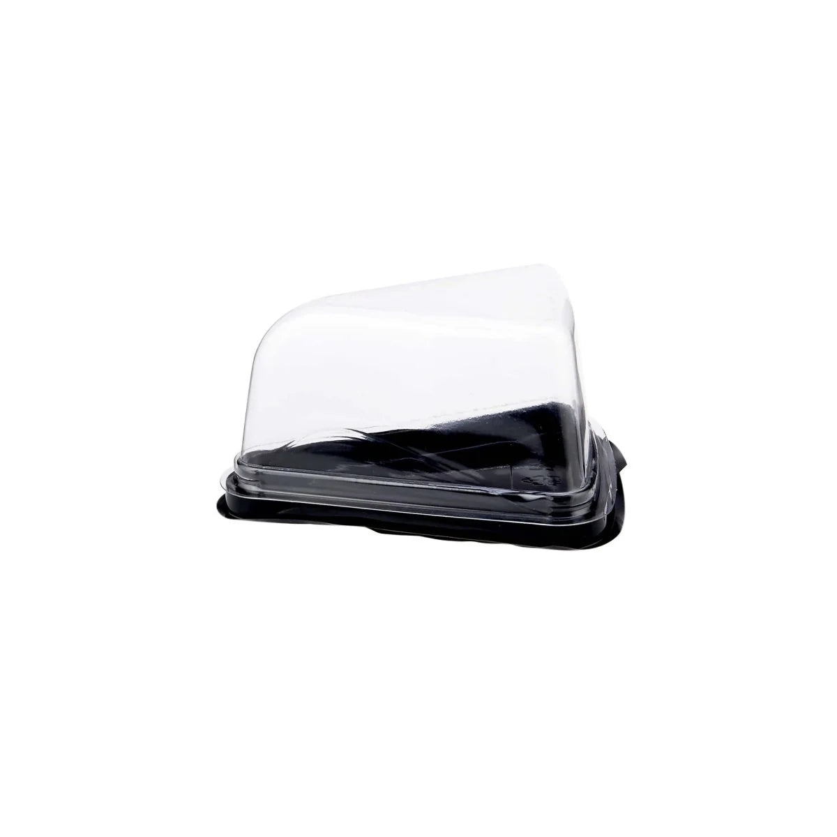 Black Base Triangle Cake Slice Container With Lid