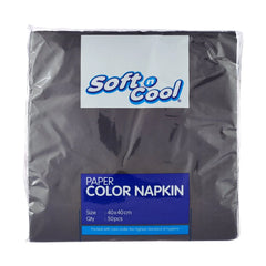 SOFT N COOL BLACK NAPKIN 40X40CM