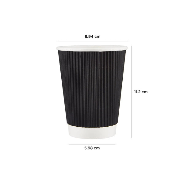 Black Ripple Paper Cups