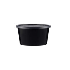 Microwavable Black Round PP Container