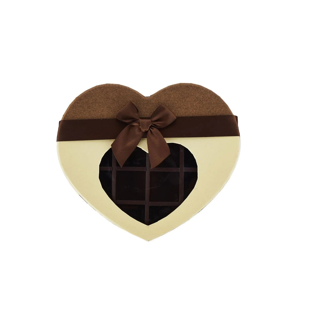 Chocolate Gift Box Heart Shape 22*19*4CM-21DIV-GOLD-CHB16