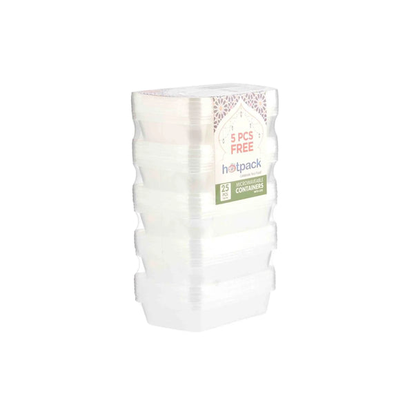 Clear Microwavable Container 500ml Value Pack 25 Pieces