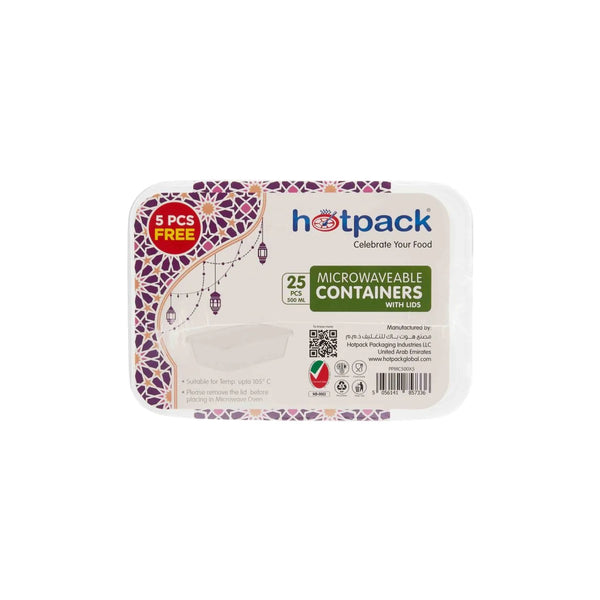 Clear Microwavable Container 500ml Value Pack 25 Pieces