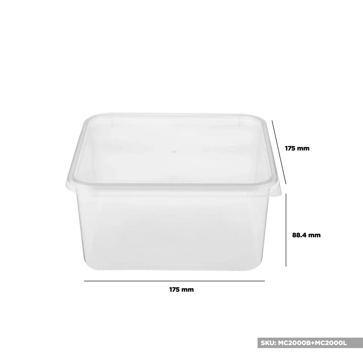 Microwavable Clear Rectangular PP Container With Lid