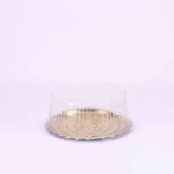 Gold Base Round Cake Container With Lid