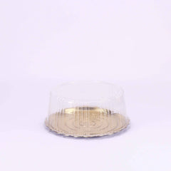 Gold Base Round Cake Container With Lid