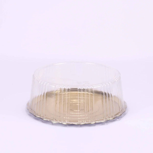 Gold Base Round Cake Container With Lid